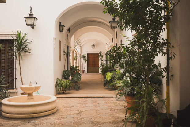 Corridor with fountain in Sevilla
