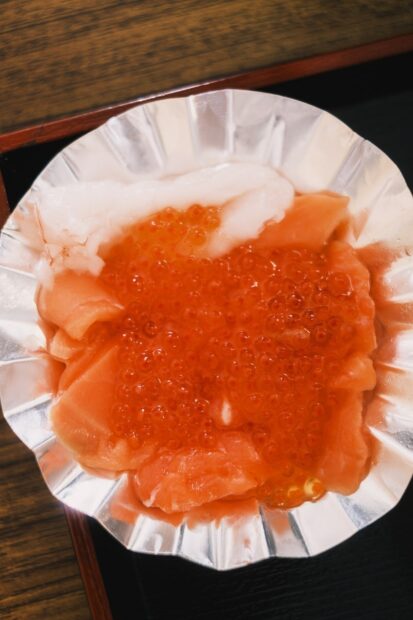 Salmon roe build your own nokkedon seafood selections in Aomori