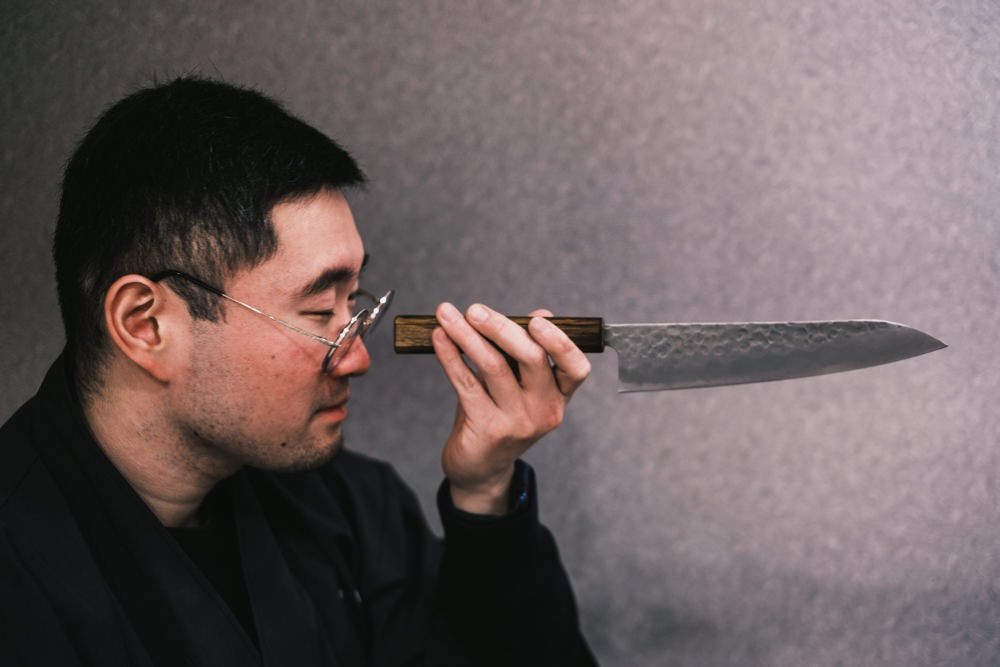 Tatsunari Hirai at his knife shop