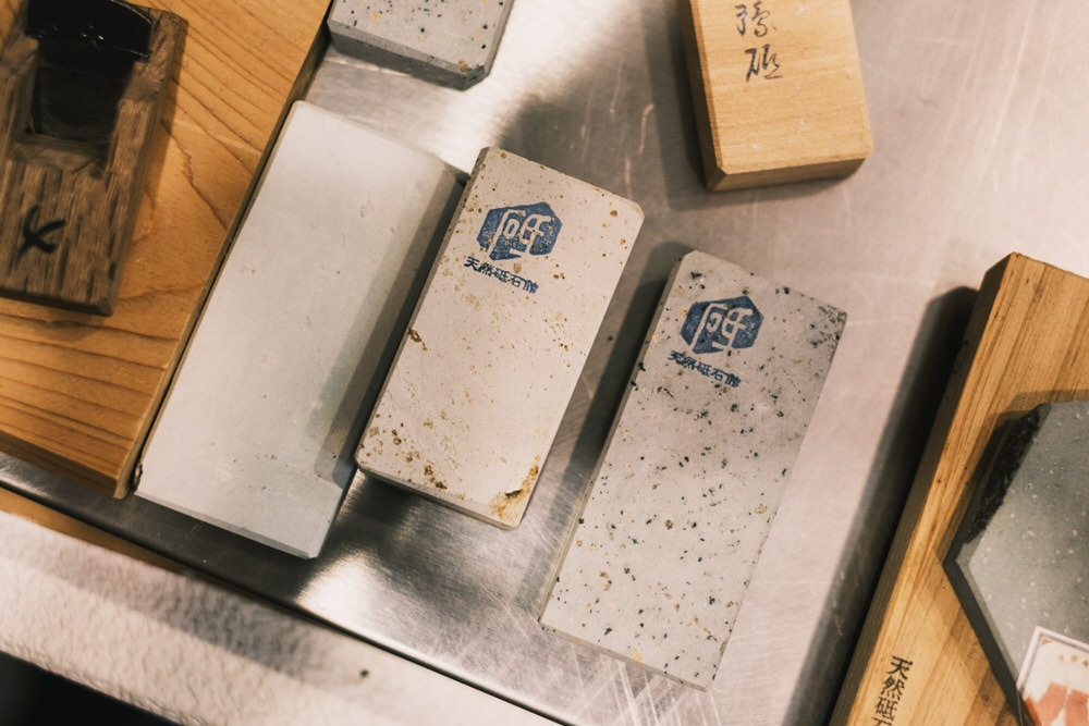Different natural whetstone types