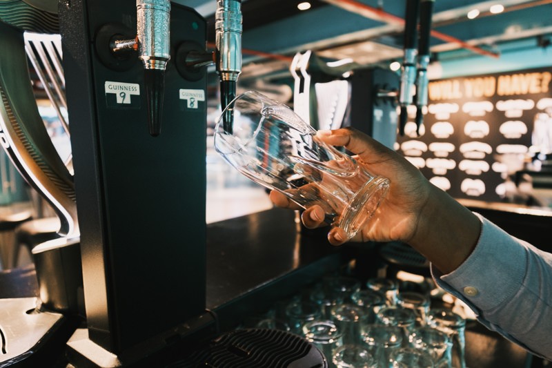 Learning to pour a pint at the Guinness Academy 