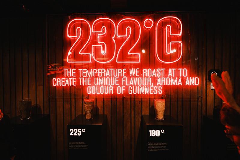 232 degrees. The optimal roasting temperature for barley at Guinness Storehouse