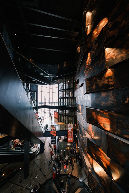 Inside the atrium of the Titanic Belfast
