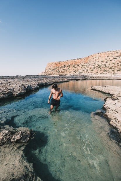 Man in best photography spot in Balos