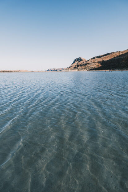 Amazing rippling water on Balos Island In Crete