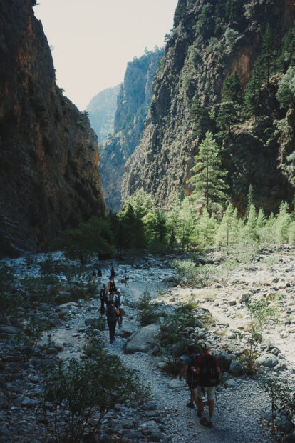 Hikers In Samaria Gorge