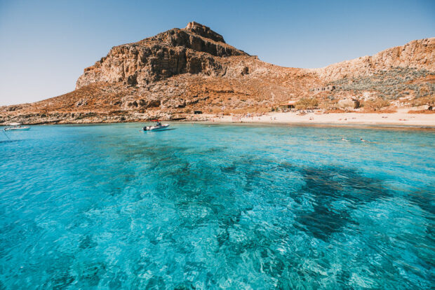Gramvousa Island with crystal clear turquoise waters