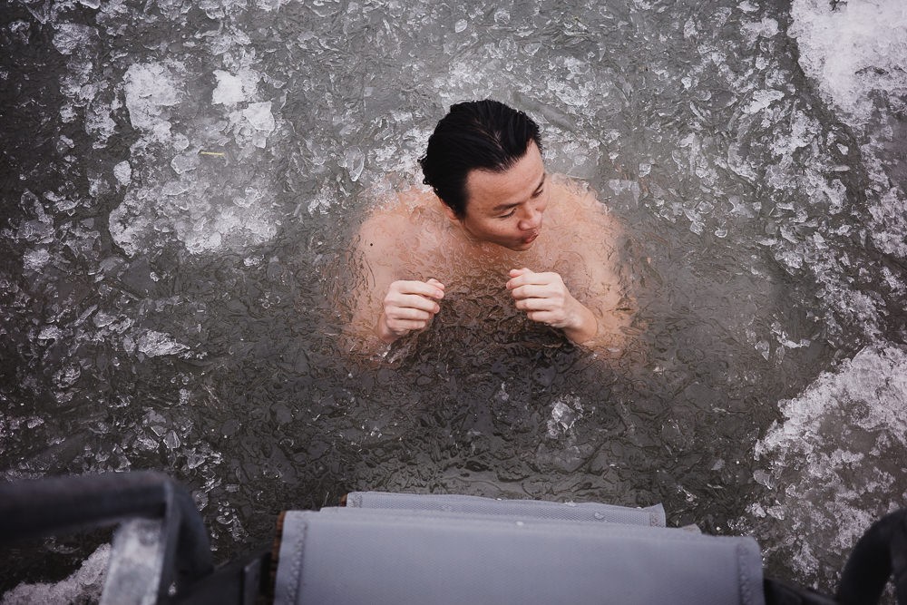 Bucket list polar plunging into an icy sea after Finnish sauna