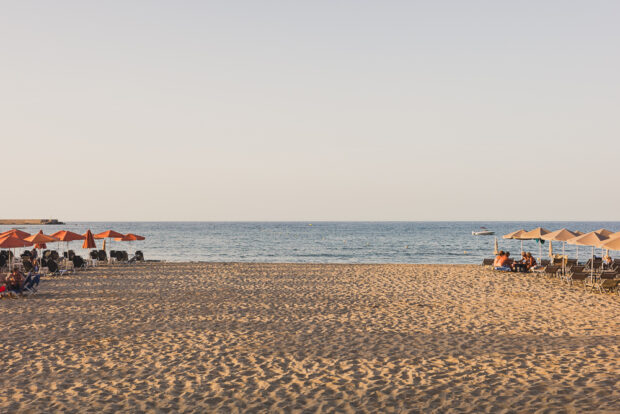 Rethymno Beach at sunset