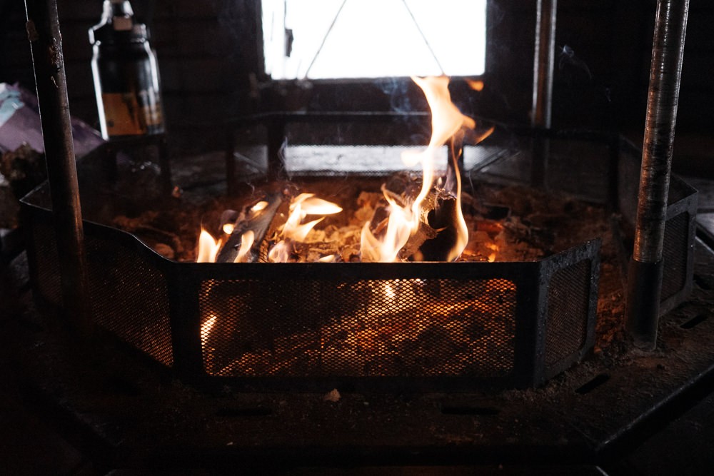 Fire in a Kota at Lake Norva