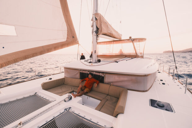 Vista Yachting Lagoon 450 Catamaran at sunset