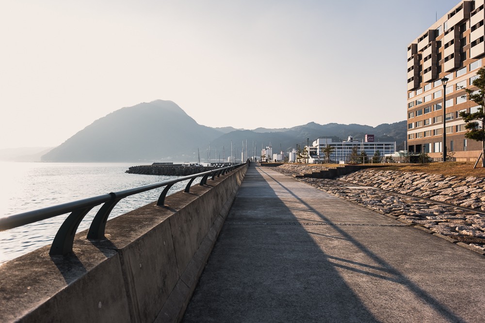 Beppu waterfront at sunrise