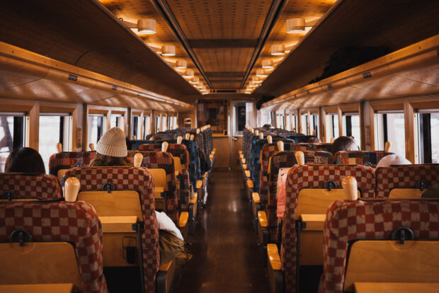 Inside train from Kinosaki to Amanohashidate