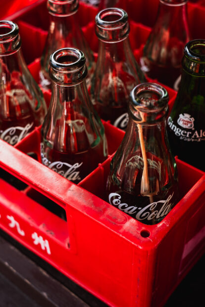 Coca-cola glass bottles from Japan