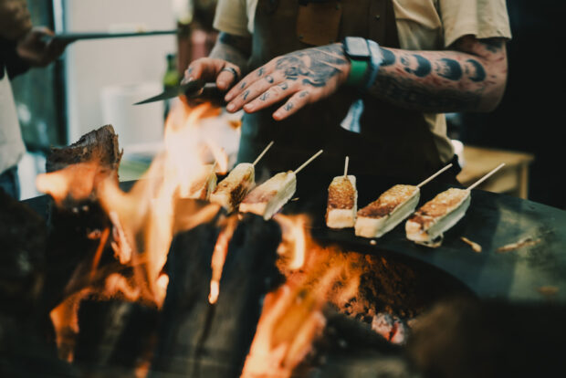 Grilled paneer sticks at Chefs on Fire Cascais