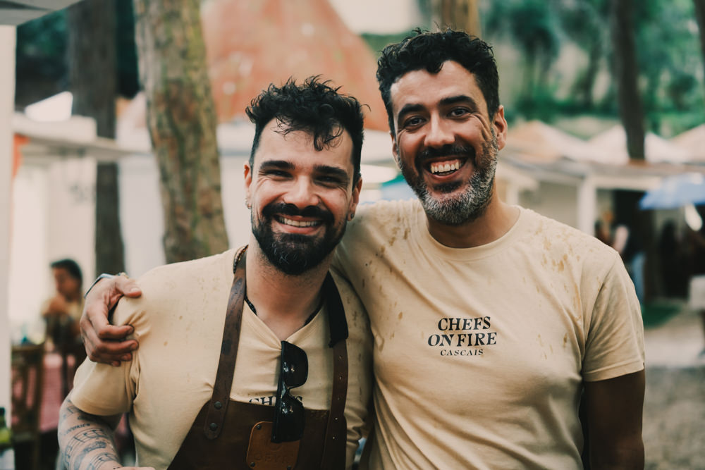 Chefs laughing at Chefs on Fire Cascais