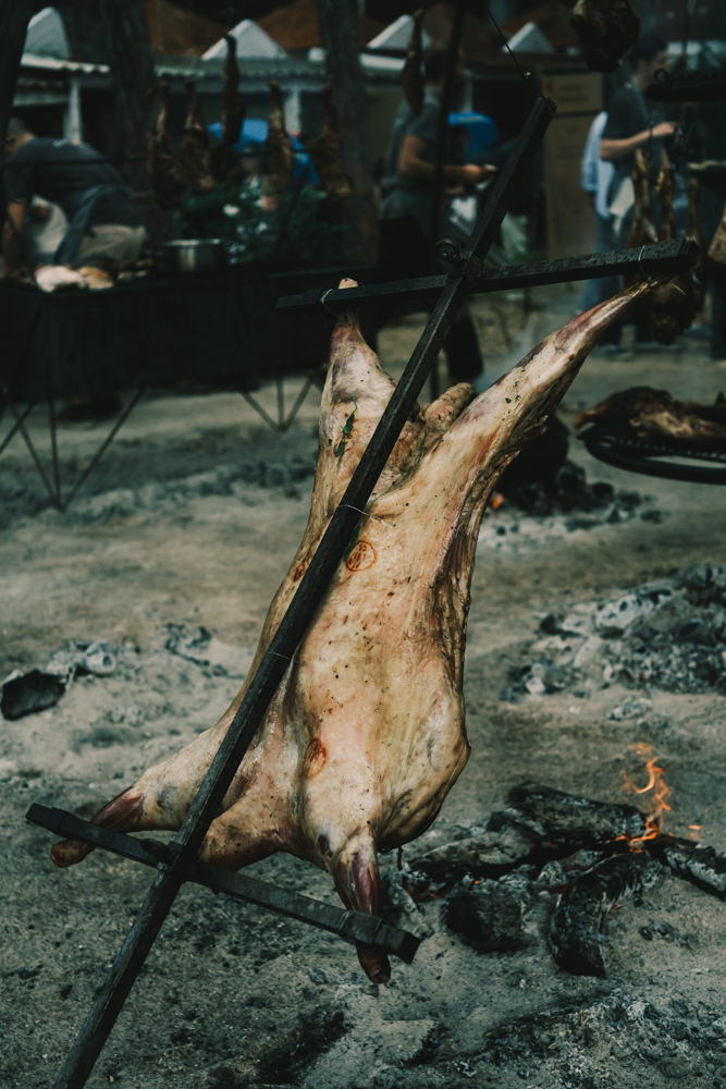 Whole pig spit roasted at Chefs on Fire Portugal