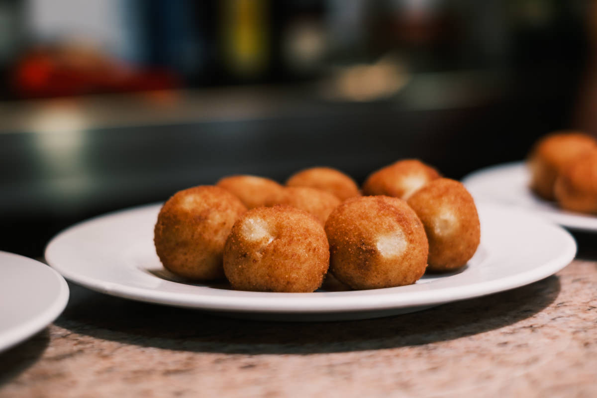 Ham croquettes filled with béchamel in Chamberi tapas bar