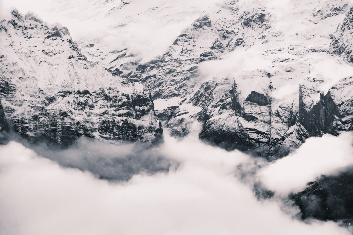 Mountains in the clouds on Grindelwald First