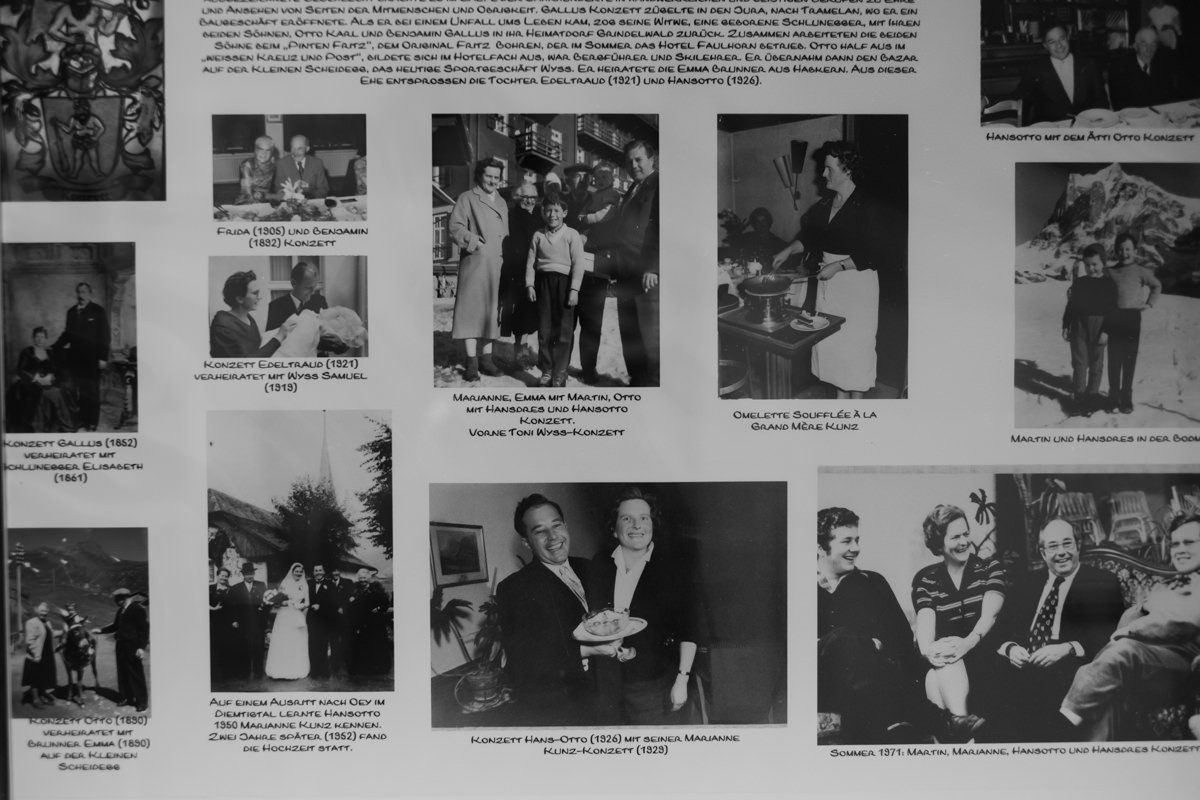 Hotel Kreuz and Post old family Konzett black and white photographs