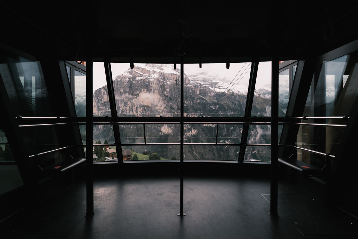 View from cable car up to Murren