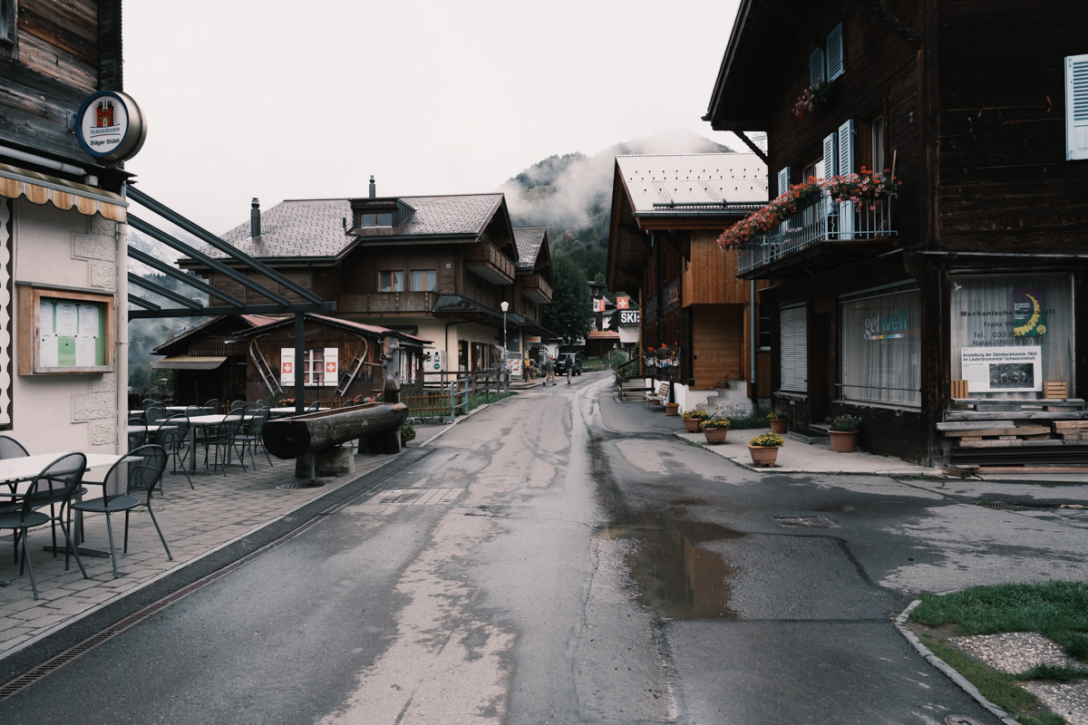 Empty streets in the morning of Murren